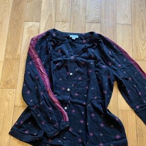 J. Jill Black Top with Pink Details